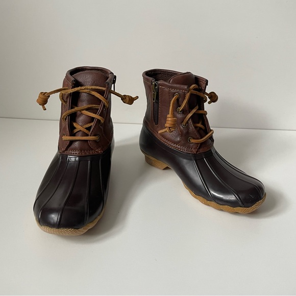 Sperry Topsider Kid’s Unisex Saltwater Water-resistant Rain Boot - Brown - Picture 4 of 16